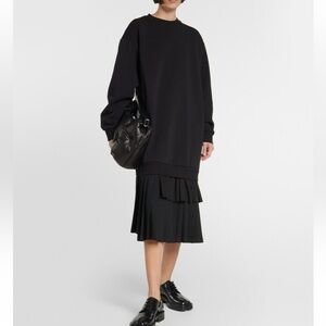 Evellet Sweatshirt Dress Pleated Dress Sz Lge Crew Neck Punk Witchy Grunge Goth